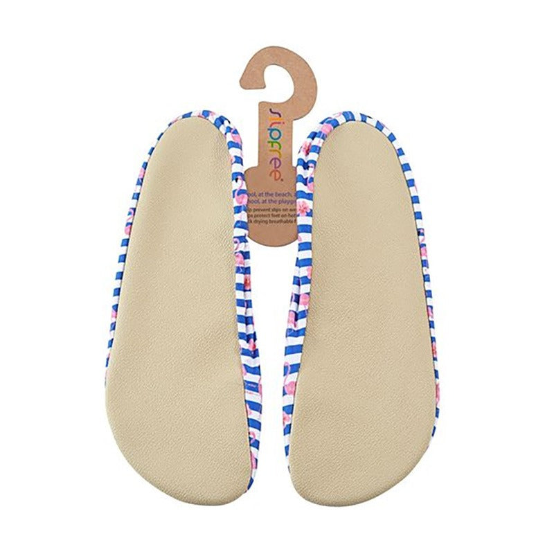 Slipfree Junior Stripe Pool Shoes, sole view.