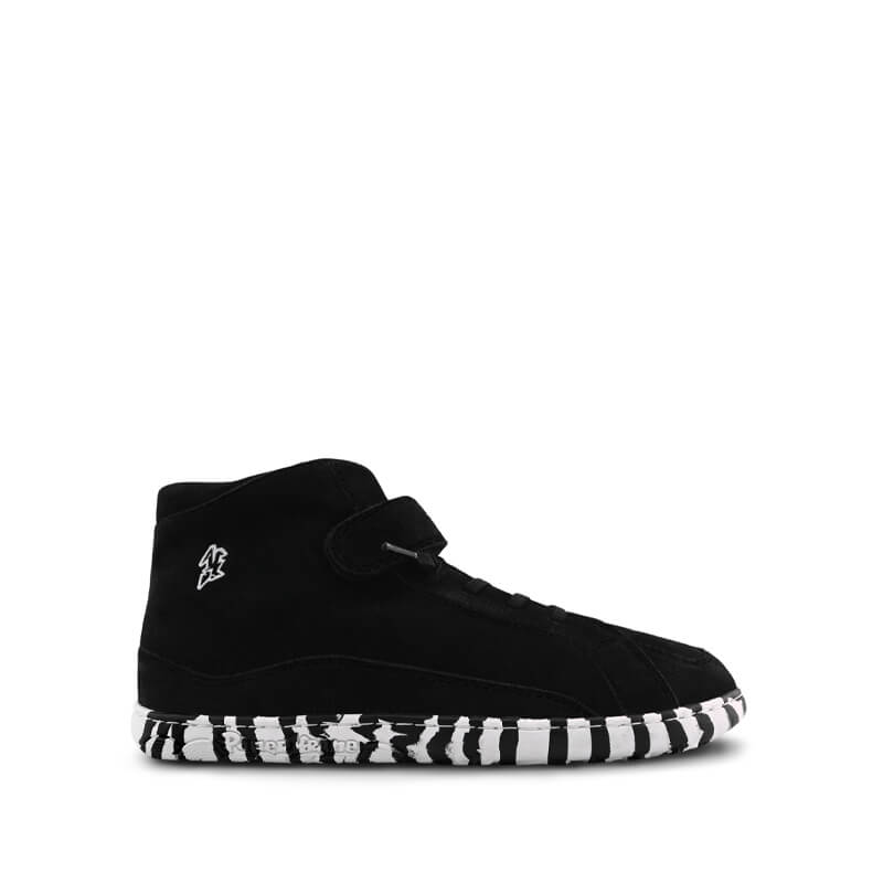 PaperKrane Kids Tex Boot in black, outer side view.