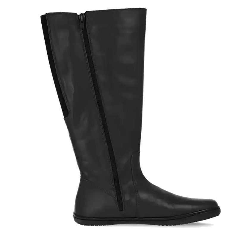 Angles Women's Tall Boot Thalia - Black, inner side view showing zip