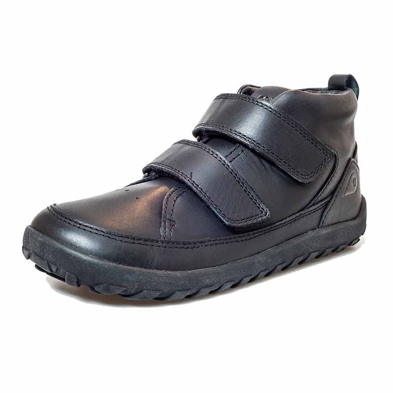 Bobux Alpha Trek School Boot - Black, angled outer side view