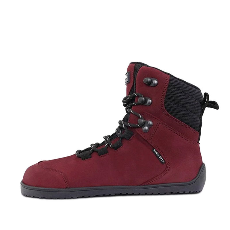 Realfoot Adults Boot Trekker High - Bordeaux, outer side view.