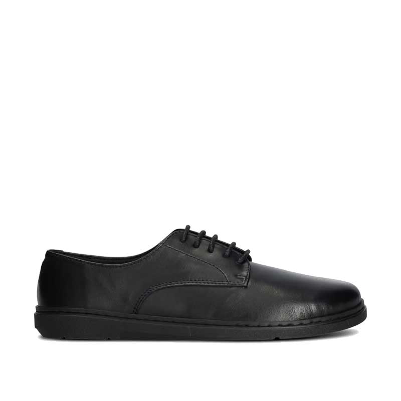 Groundies Adults Trento Shoe in black, outer side view.