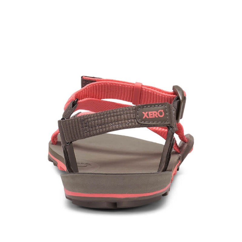 Xero Women's Sports Sandal Z-Trail EV - Sunset Coral, rear view.