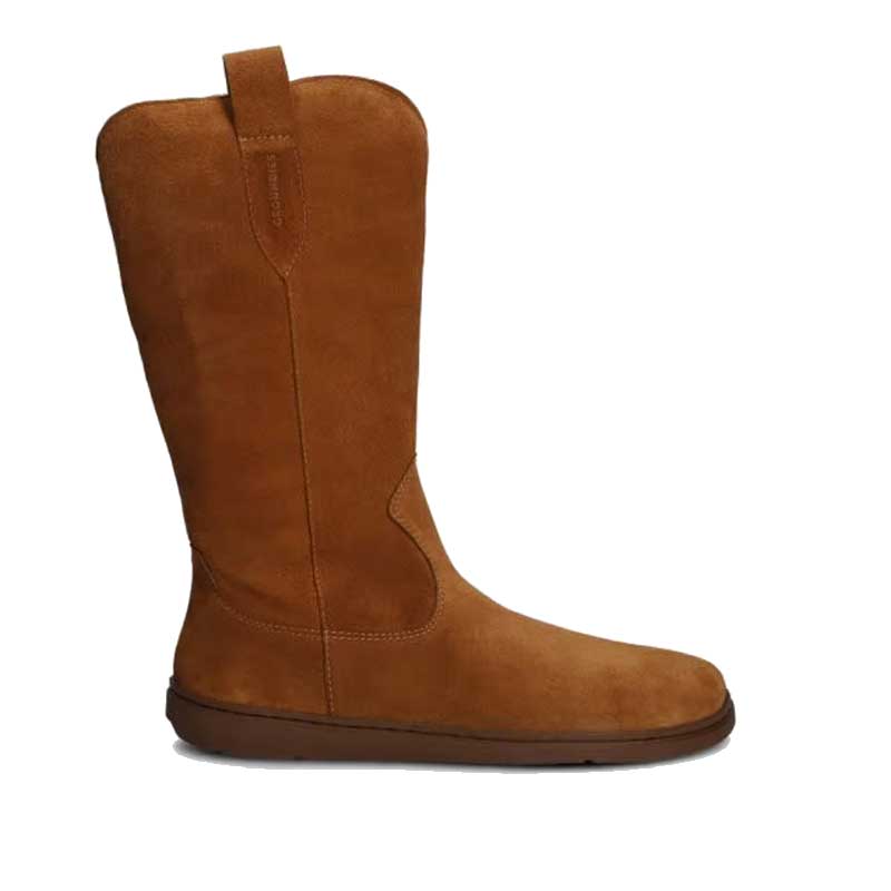 Groundies Women's Tucson Cowboy Boot in cognac, outer side view.