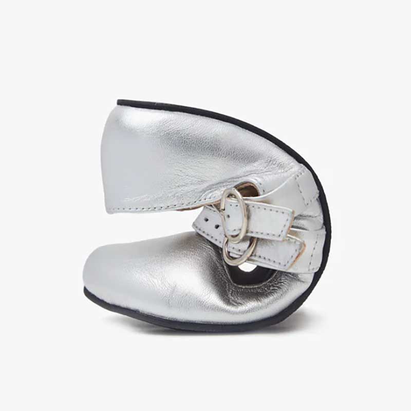 Origo Women's Double Strap Mary Jane Shoes - Silver