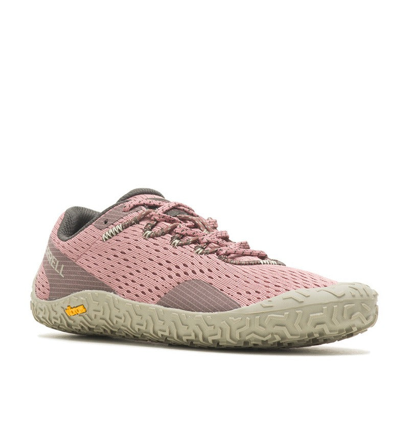 Merrell Women's Vapor Glove 6 Shoe - Burlwood, angled view showing outer side and front.