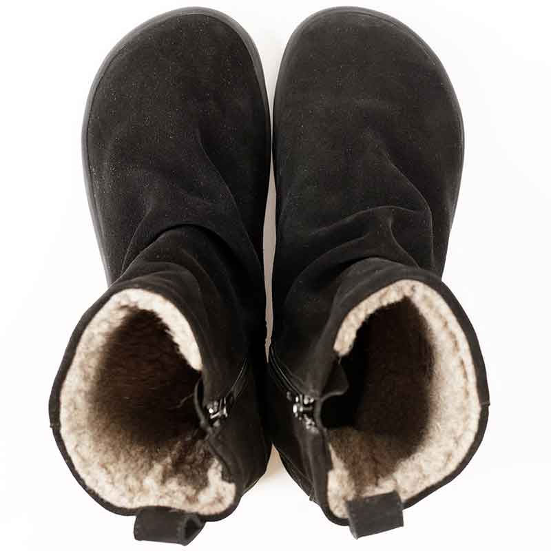 Pair of Tikki Lang.S Women's Velvet Boots - Black, top view.