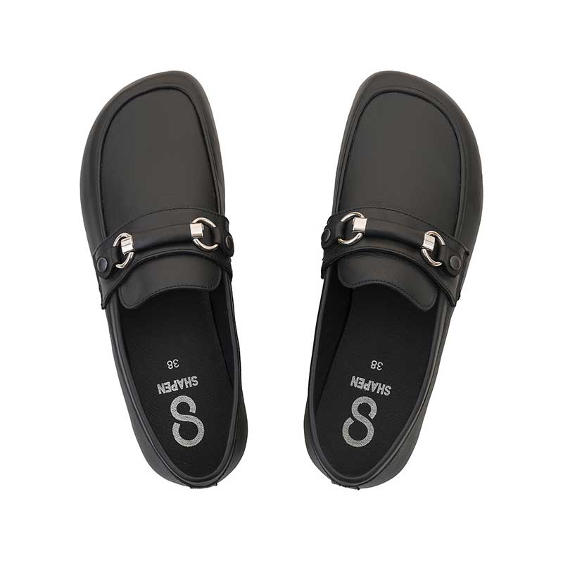 Pair of Shapen Women's Versa 2.0 Loafers - Black, top view.