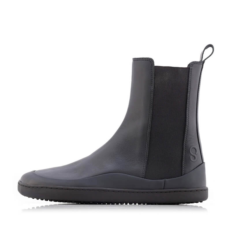 Shapen Women's Victory Chelsea Boot - Black, outer side view.
