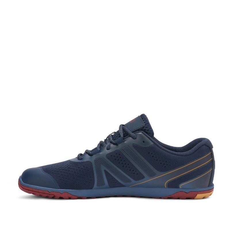 Xero Men's Trainer HFS II - Vintage Indigo and Red Ochre, inner side view.