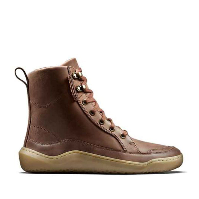 Vivobarefoot Women's Warmlined Boot Gobi - Bark, outer side view.