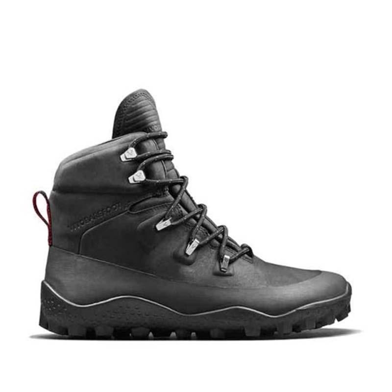Vivobarefoot Women's Winter Boot Tracker SG - Obsidian, outer side view.