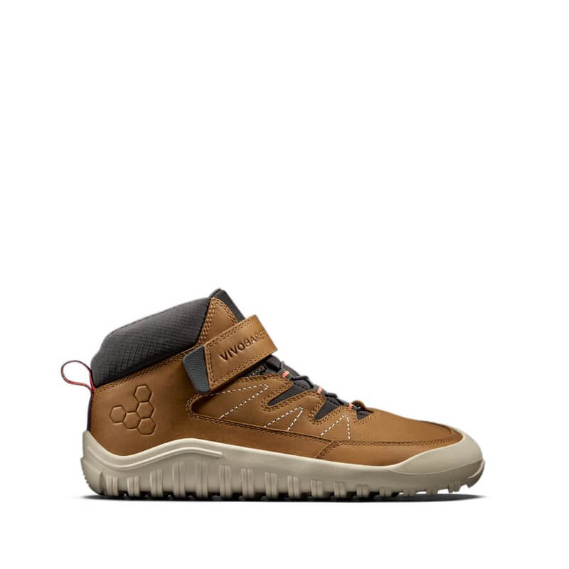 Vivobarefoot Junior Walking Boot Tracker AT - Acorn, outer side view of right boot.