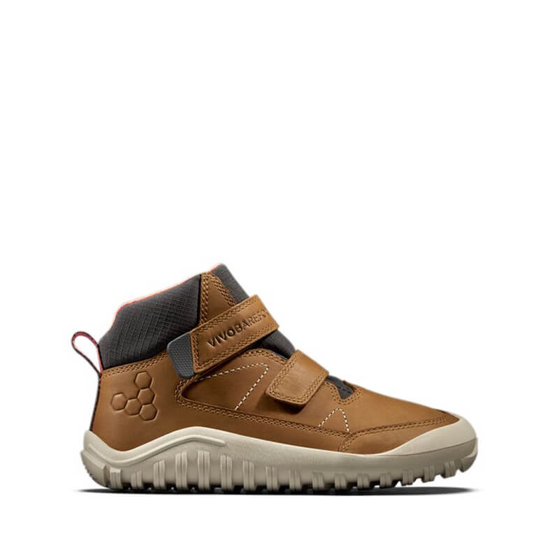 Vivobarefoot Kids Walking Boot Tracker AT - Acorn, outer side view.