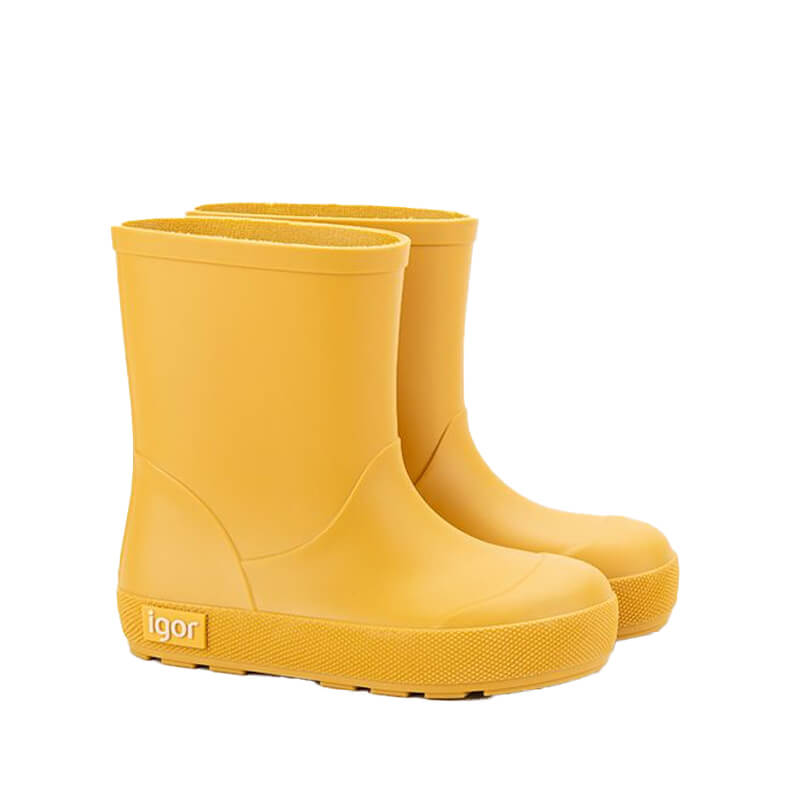 靴 pome1230 YELLO SOIL SHORT BOOTS CAMEL Igor Yogi Rain Boots | Yellow Barefoot-Friendly Wellingtons