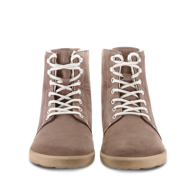 Pair of Be Lenka Adults Boots Winter - Walnut Brown, front view showing laces