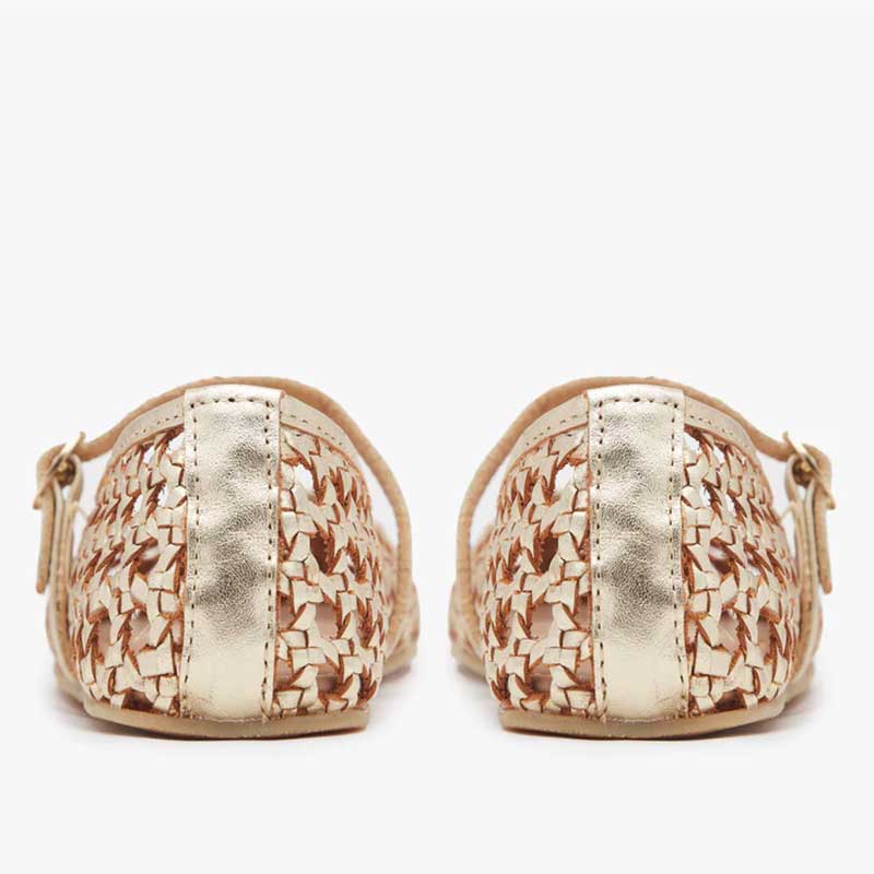 Origo Women's Woven Ballerina Shoes by Anya - Gold