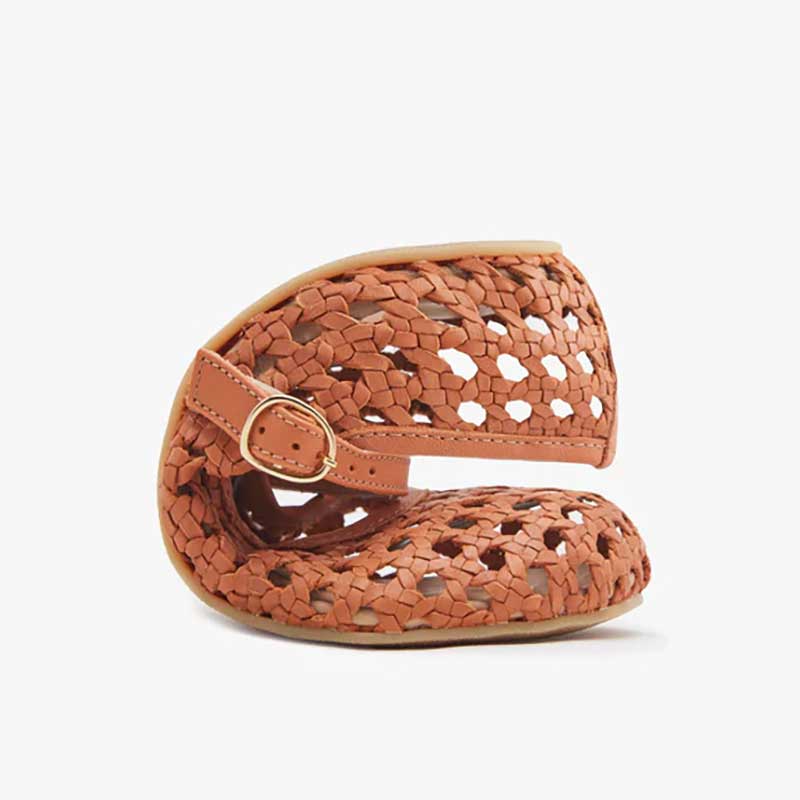 Origo Women's Woven Ballerina Shoes by Anya - Toffee