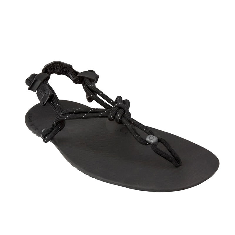 Xero Men's Huarache Sandal Genesis - Black, angled view showing outer side and front.