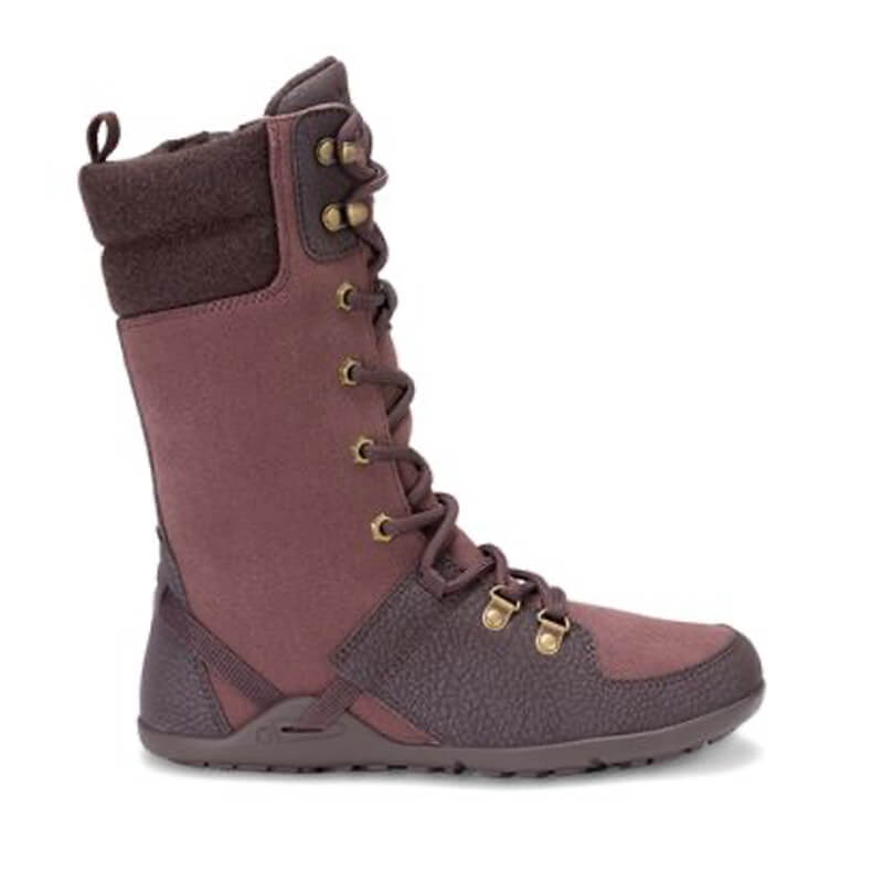 Xero Women's Boot Mika - Chocolate Plum, outer side view.