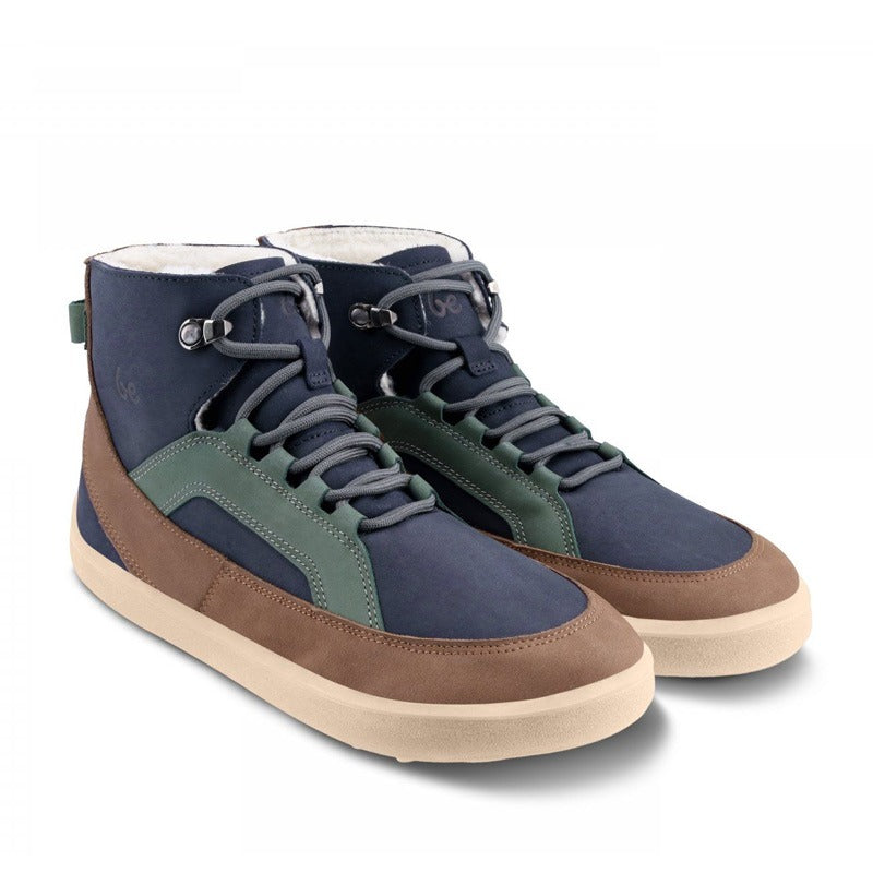 Pair of Be Lenka Adults Boots York - Navy/Brown/Beige, angled side view