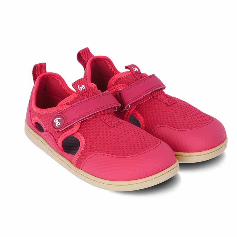 Pair of Be Lenka Kids Sandals Zest - Berry, angled side view