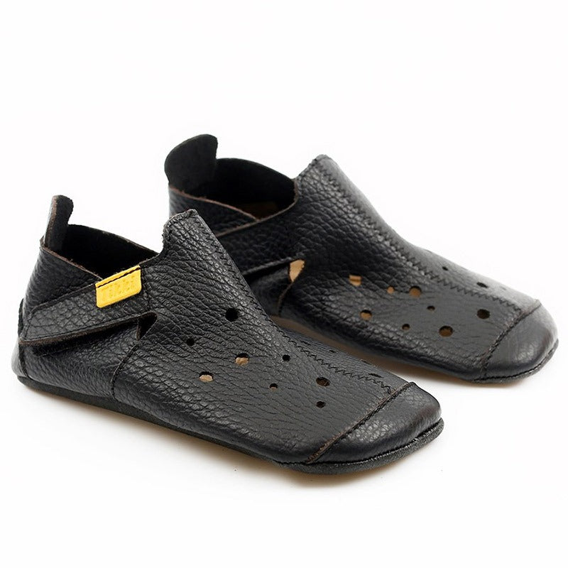 Tikki Kids Leather Shoes Ziggy - Black