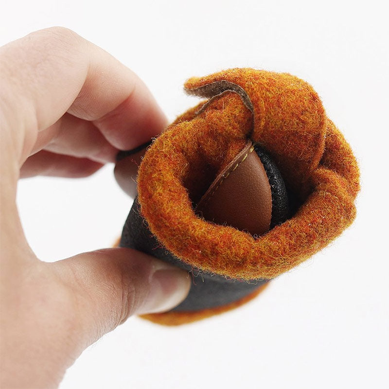 Tikki Kids Ziggy Wool Shoe - Gingerbread, scrunched up.