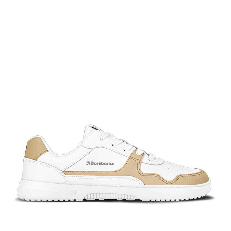 Be Lenka Adults Barebarics Leather Trainer Zing - White and Cream, outer side view