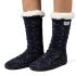 Cozy Sole Women's Cable Knit Slipper Socks Navy