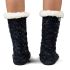 Cozy Sole Women's Cable Knit Slipper Socks Navy