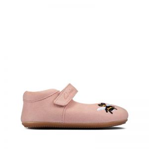 Clarks Star Kind Pre-Walker Shoes Pink Suede